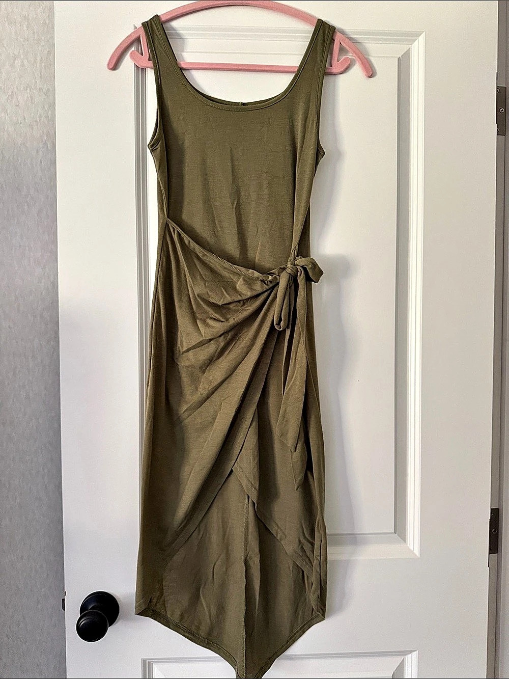 Olive Wrap Maxi Dress